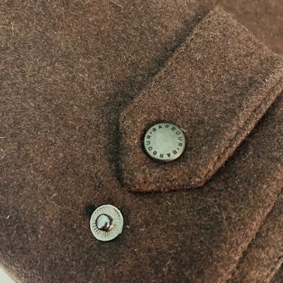 Barbour Newmarket Coat Women's Wool Brown Waterproof Breathable US 12 NWT $500 - Picture 15 of 16